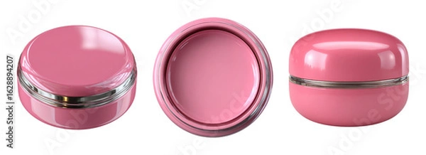 Fototapeta Pink Cosmetic Containers Isolated on Transparent Background for Design