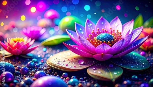 Obraz Unique lotus flowers with beautiful colors 4