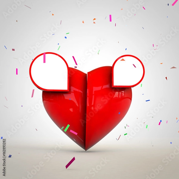 Fototapeta Heart For Valantine on with space for text ads and design.