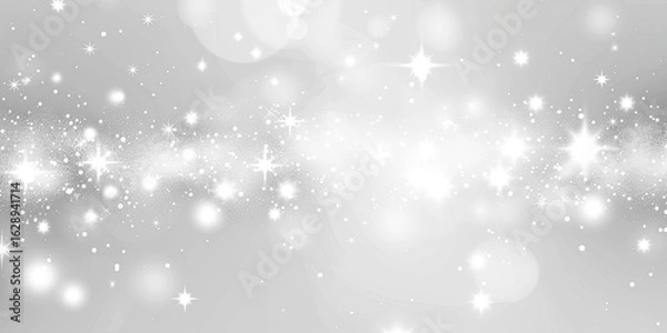 Obraz Silver sparkle background; light bokeh; festive design; website header