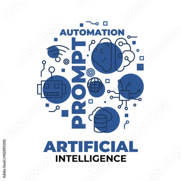 Obraz Artificial intelligence technology illustration design