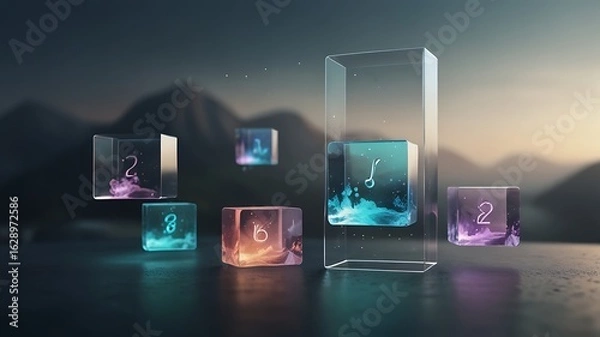 Obraz Mindful Floating Intention Cubes