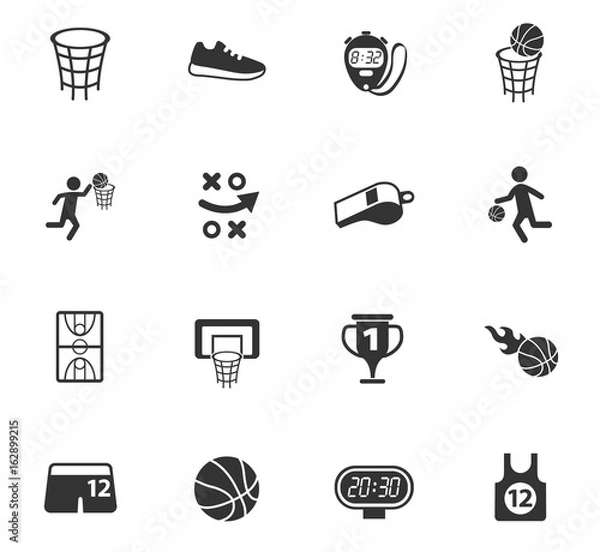 Obraz basketball icon set