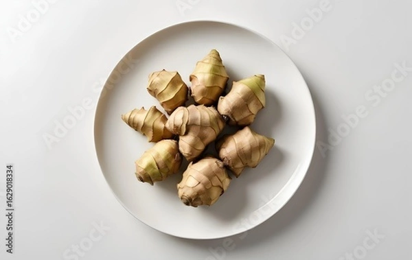 Obraz ginger root on white plate