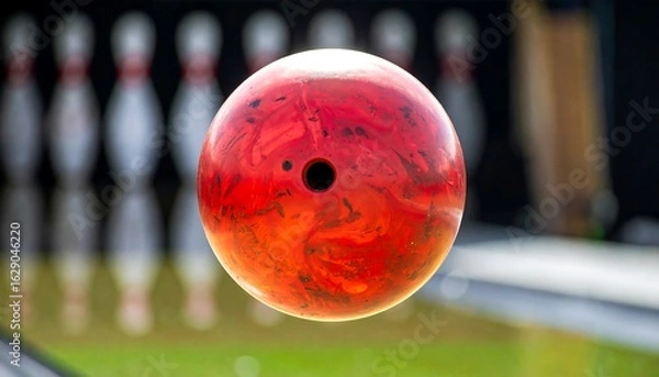 Fototapeta Bowling ball in front of pins