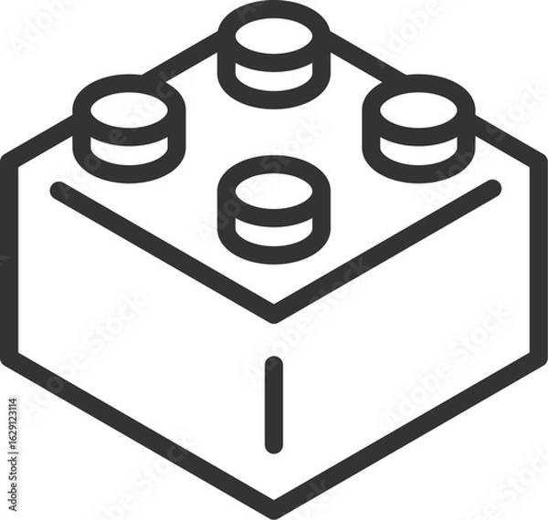 Obraz ホビーの、ブロックのアイコン（線画）のイラスト