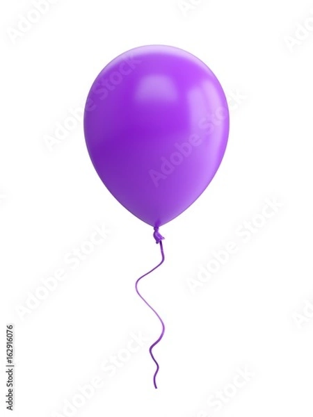 Obraz 3D Rendering purple Balloon Isolated on white Background
