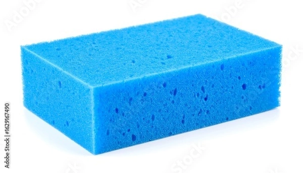 Fototapeta Bright blue cleaning sponge