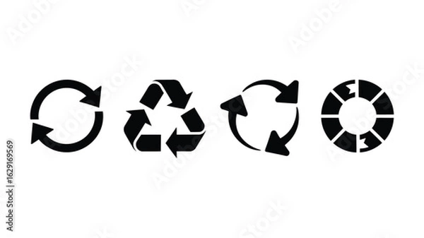 Obraz Recycling symbol illustration depicts a clean energy concept for environmental conservation