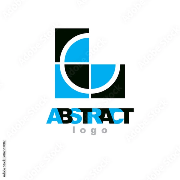 Fototapeta Vector abstract geometric shape best for use as corporate development symbol.