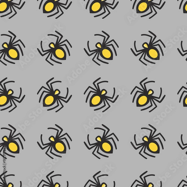 Fototapeta Vector spiders seamless pattern