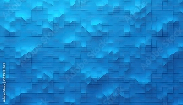Fototapeta Abstract 3D Hexagon Tiles With Cool Blue Gradient
