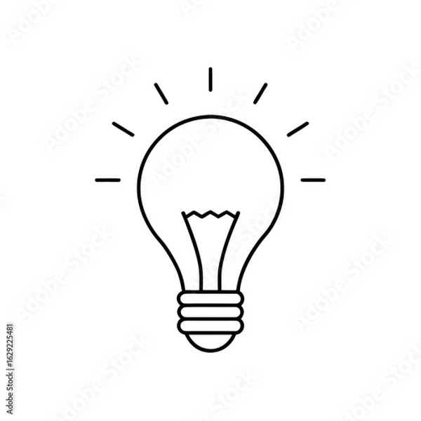 Obraz light bulb glowing icon vector