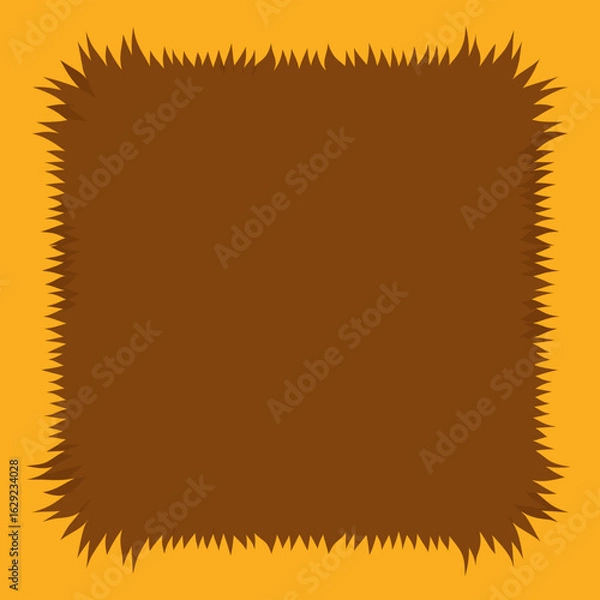 Fototapeta Brown furry border with sharp edges on orange background