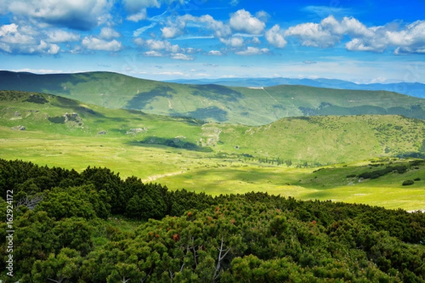 Fototapeta The Carpathian Mountains seen from Transalpina