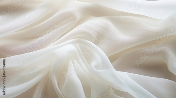 Obraz 薄い柔らかい白い布のテクスチャー素材