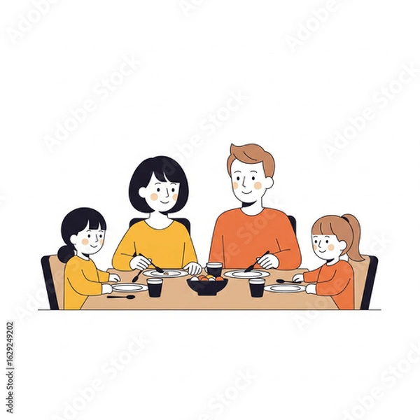 Obraz Family Enjoying Breakfast Around the Table