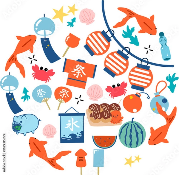 Fototapeta 夏のイラストセット