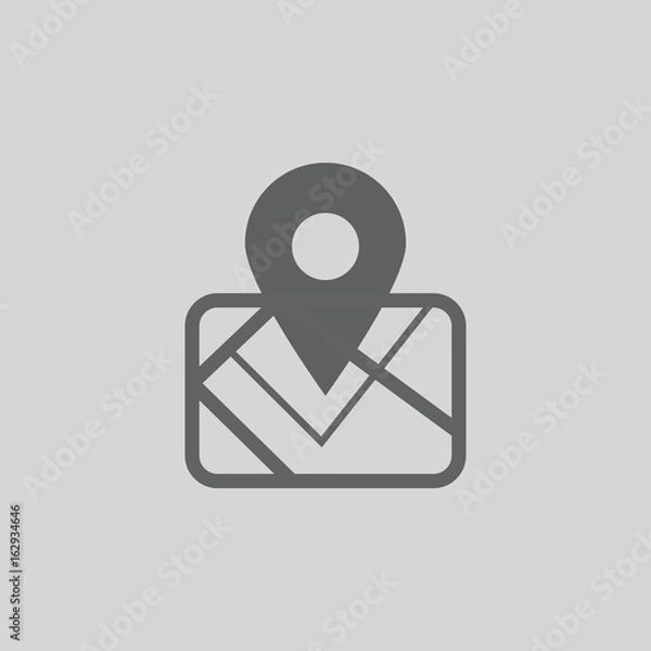 Fototapeta Map pointer icon. GPS location symbol. Flat design style.