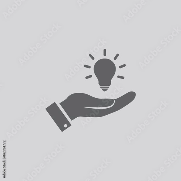 Obraz Light bulb in hand icon
