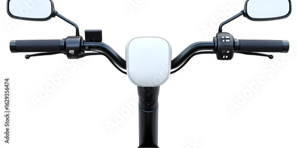 Obraz Electric scooter handlebar panel isolated modern e-mobility device mockup transparent background