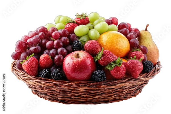 Obraz Assorted fruits in a wicker basket (1)