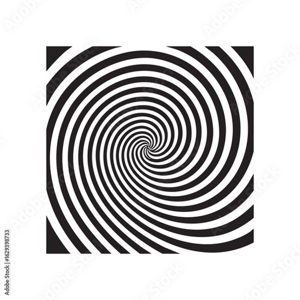 Obraz Hypnotic black and white spiral pattern creating a dizzying optical illusion effect with concentric circles