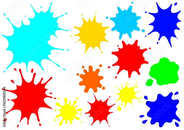 Obraz カラフルなインクが飛び散っているイラスト