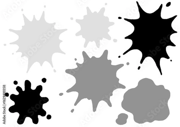 Obraz 黒いインクが飛び散っているイラスト