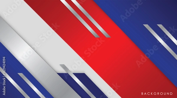 Fototapeta Modern abstract background blue and red with white colorful