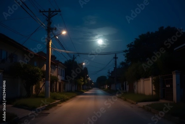 Fototapeta A cave mouth with moonlight shining inside.
