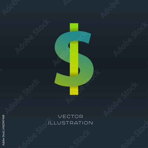 Obraz Dollar currency sign vector gradient design