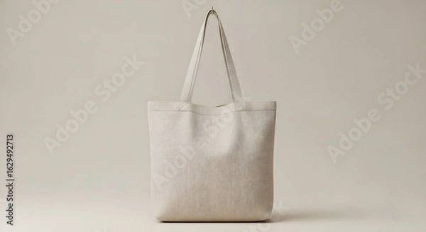 Fototapeta Totebag mockup white color, realistic fabric texture