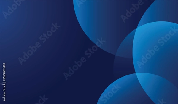 Obraz Modern blue abstract background with elegant bright circle lines.