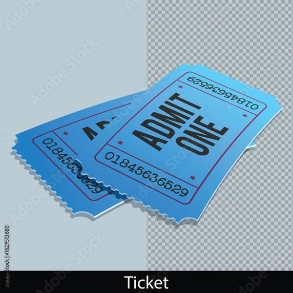 Obraz blue movie ticket vector