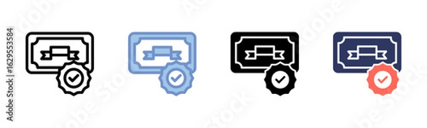 Obraz Certification icon sheet multiple style collection