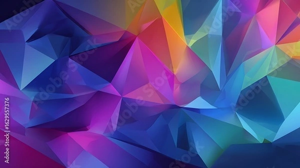 Fototapeta Geometric low-poly abstract with gradient colors
