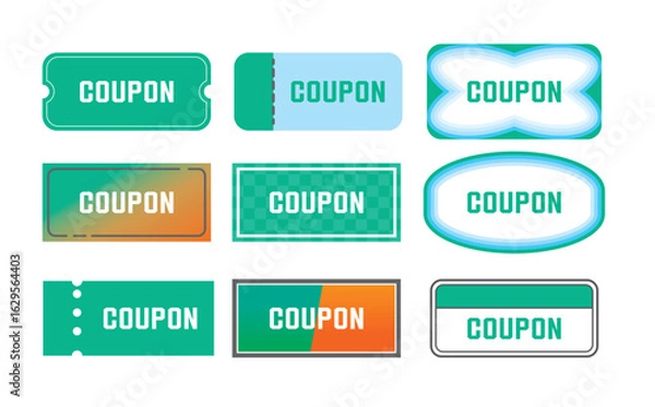 Fototapeta 割引クーポンのベクターイラストセット　夏色