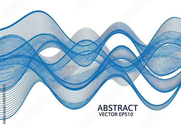 Obraz abstract colourful wave line background on white background.	