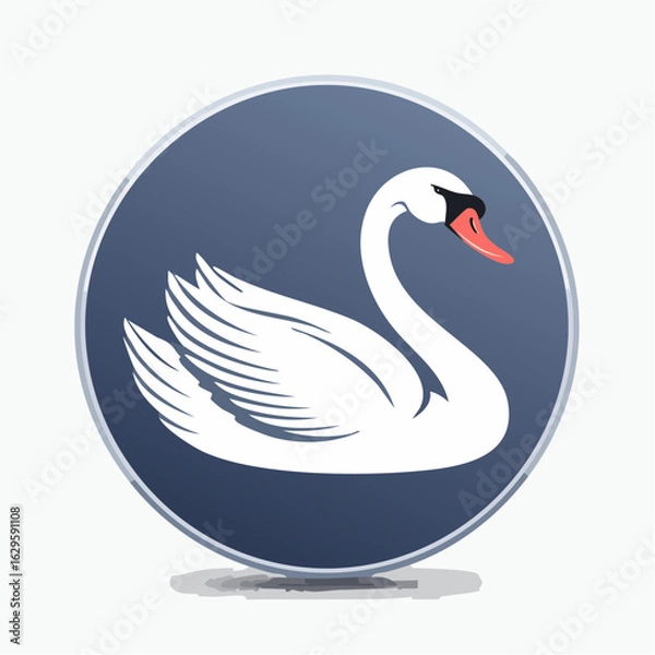 Obraz Two white swans form a heart shape with their necks on a calm lake, a symbol of love in nature