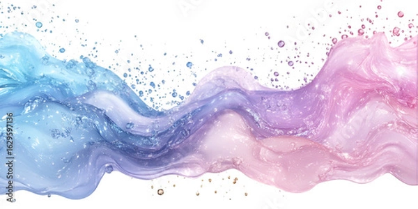 Obraz Mix of Metallic and Pastel Tone Paint Splash Isolated on Transparent Background