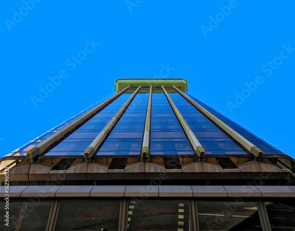 Fototapeta View of a business skyscraper from downtown Madrid