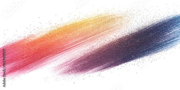 Fototapeta Multicolor Glittery Brush Texture Isolated on Transparent Background