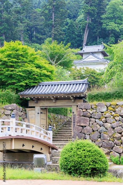 Fototapeta 出石城　登城門　登城橋　城下町　時計台　兵庫県豊岡市出石町