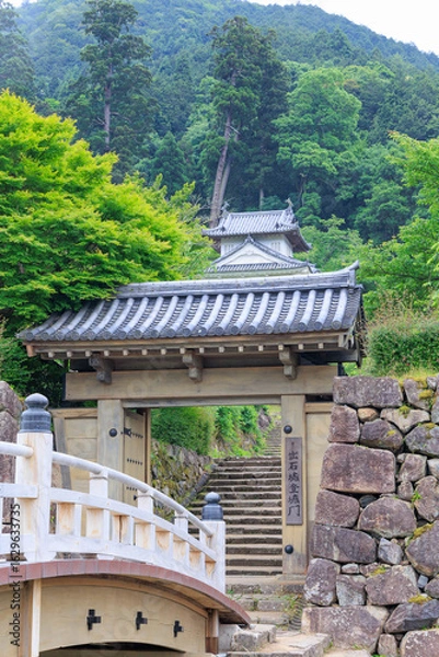 Fototapeta 出石城　登城門　登城橋　城下町　時計台　兵庫県豊岡市出石町