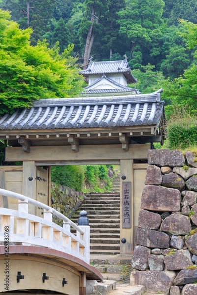 Fototapeta 出石城　登城門　登城橋　城下町　時計台　兵庫県豊岡市出石町