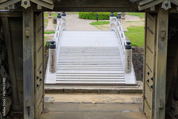 Fototapeta 出石城　登城門　登城橋　城下町　時計台　兵庫県豊岡市出石町