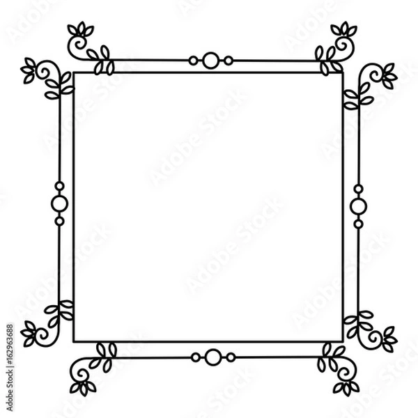 Fototapeta Elegant Victorian style frame vector illustration design