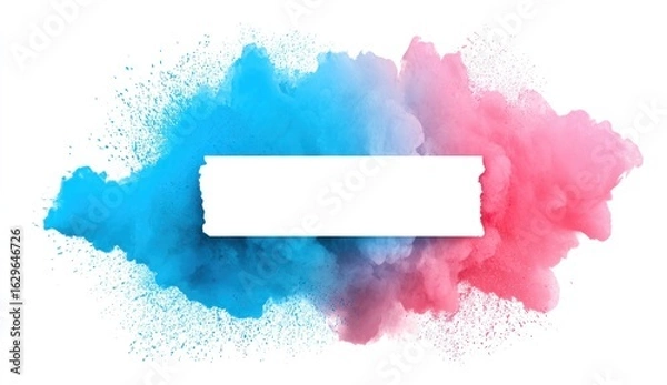 Fototapeta Colorful powder explosion with blank space.