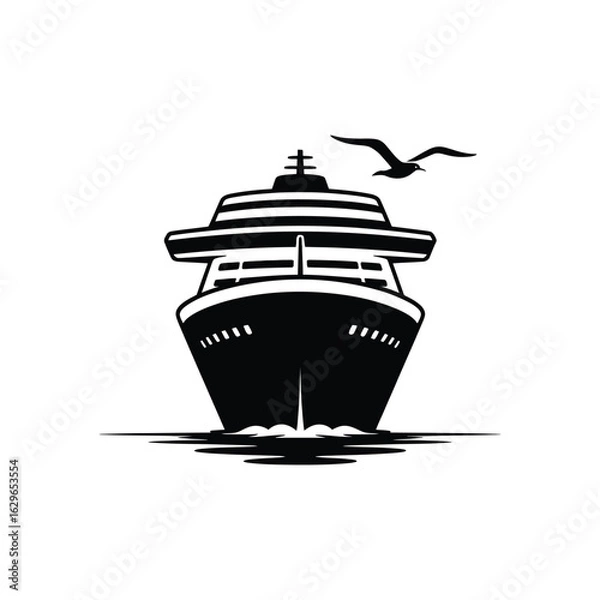 Obraz Cruise ship vector silhouette